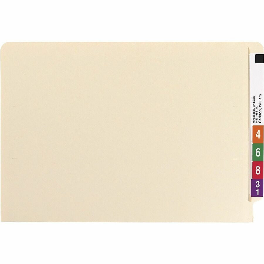 Smead Straight Tab Cut Legal Recycled Fastener Folder - 8 1/2’’ x 14’’ - 3/4’’ Expansion - 2 2B Fastener(s) - 2’’