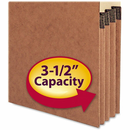 Smead Straight Tab Cut Legal Recycled File Pocket - 8 1/2’’ x 14’’ - 1 3/4’’ Expansion - 12.5 pt. - Redrope - Filing
