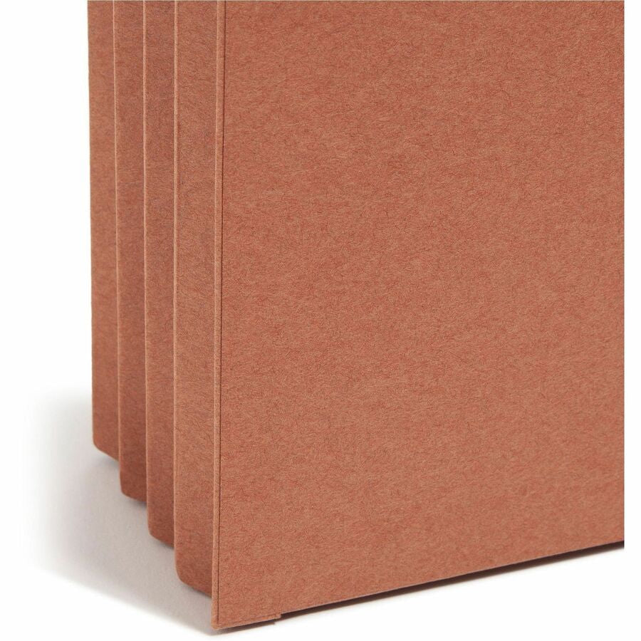 Smead Straight Tab Cut Legal Recycled File Pocket - 8 1/2’’ x 14’’ - 3 Expansion - Top Location - 12.5 pt. - Redrope
