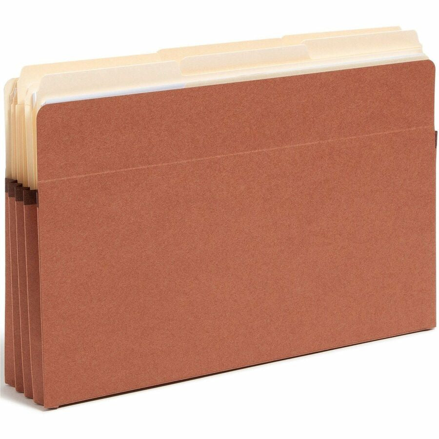 Smead Straight Tab Cut Legal Recycled File Pocket - 8 1/2’’ x 14’’ - 3 Expansion - Top Location - 12.5 pt. - Redrope