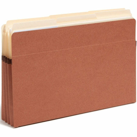 Smead Straight Tab Cut Legal Recycled File Pocket - 8 1/2’’ x 14’’ - 3 Expansion - Top Location - 12.5 pt. - Redrope