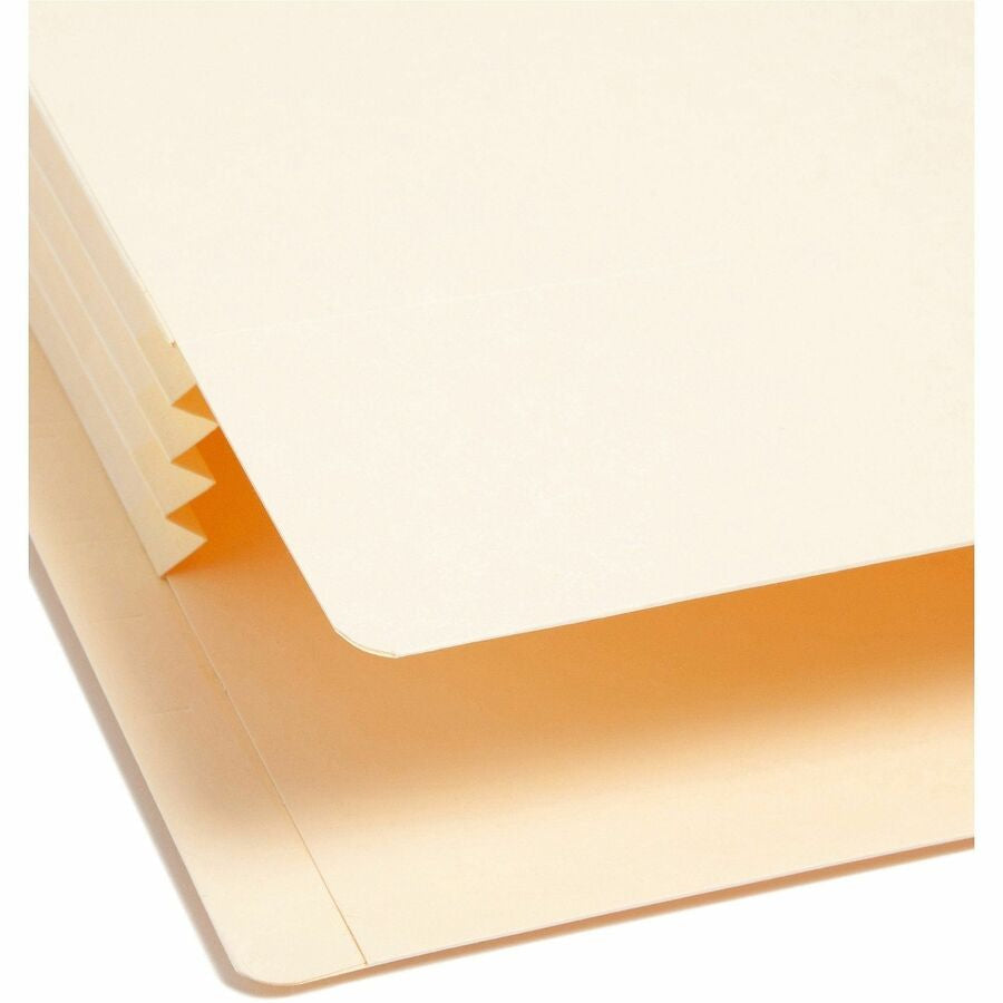 Smead Straight Tab Cut Legal Recycled File Pocket - 8 1/2’’ x 14’’ - 3 Expansion - 2 Plys - Manila - Tear Proof - End