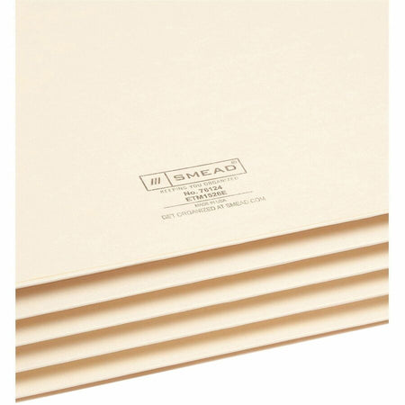 Smead Straight Tab Cut Legal Recycled File Pocket - 8 1/2’’ x 14’’ - 3 Expansion - 2 Plys - Manila - Tear Proof - End
