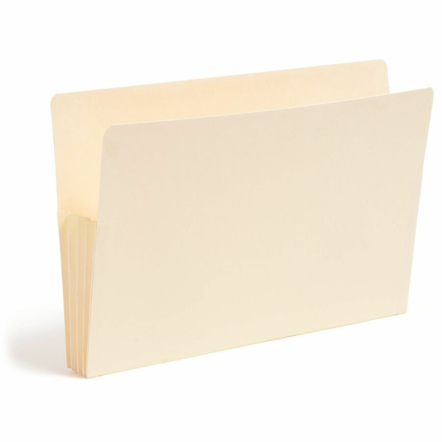 Smead Straight Tab Cut Legal Recycled File Pocket - 8 1/2’’ x 14’’ - 3 Expansion - 2 Plys - Manila - Tear Proof - End