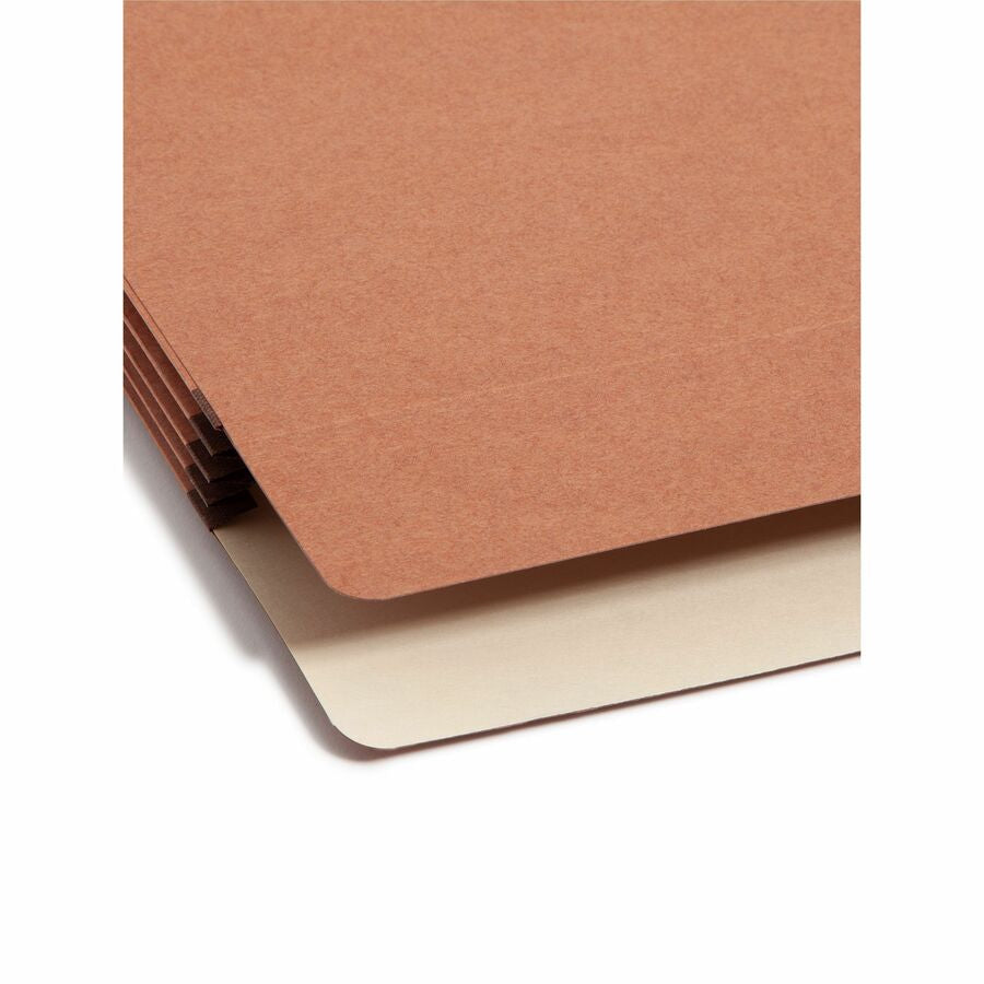 Smead Straight Tab Cut Legal Recycled File Pocket - 8 1/2’’ x 14’’ - 3 Expansion - Top Location - 12.5 pt. - Redrope