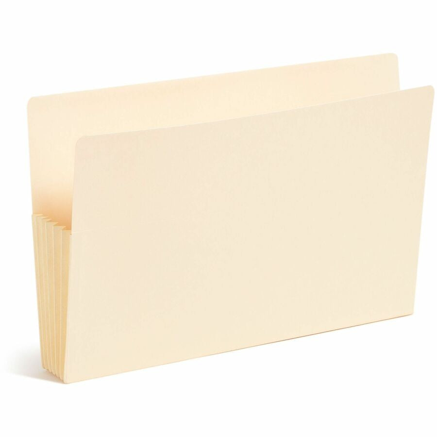 Smead Straight Tab Cut Legal Recycled File Pocket - 8 1/2’’ x 14’’ - 5 1/4’’ Expansion - 11 pt. - 2 Plys - Manila - End