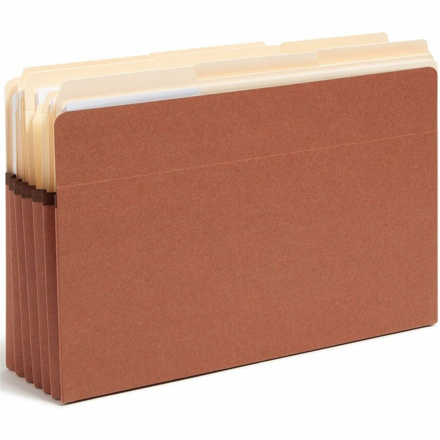 Smead Straight Tab Cut Legal Recycled File Pocket - 8 1/2’’ x 14’’ - Top Location - 12.5 pt. - Redrope - Filing Jackets
