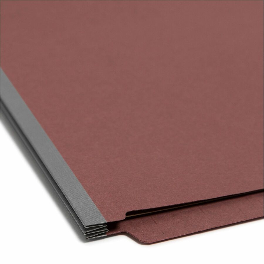 Smead Straight Tab Cut Letter Recycled Classification Folder - 8 1/2’’ x 11’’ - 3’’ Expansion - 2 2S Fastener(s) - End