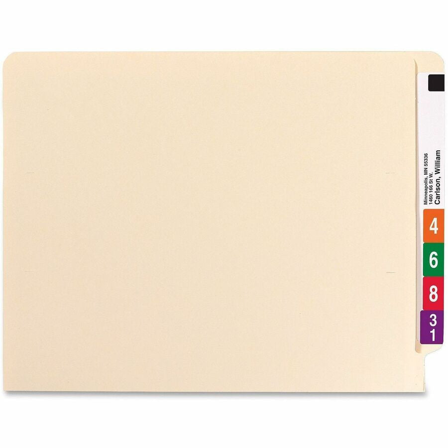 Smead Straight Tab Cut Letter Recycled End File Folder - 8 1/2’’ x 11’’ - 1 Expansion - 14 pt. - 2 Plys - Manila