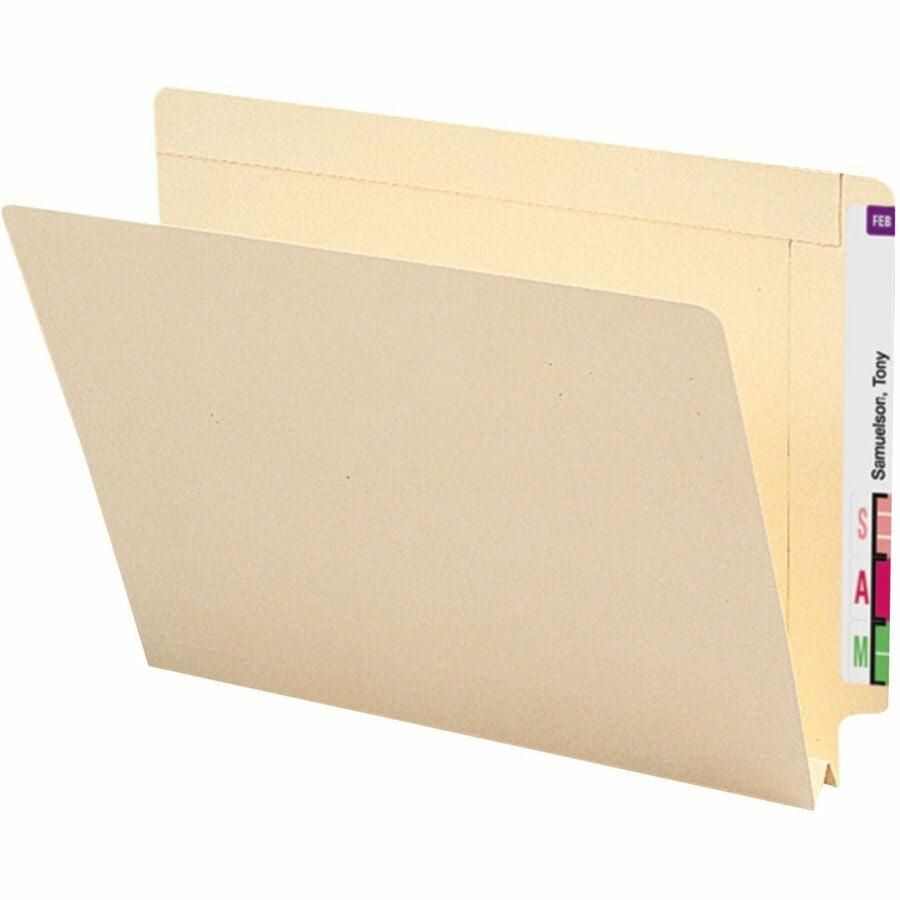 Smead Straight Tab Cut Letter Recycled End File Folder - 8 1/2’’ x 11’’ - 1 Expansion - 14 pt. - 2 Plys - Manila