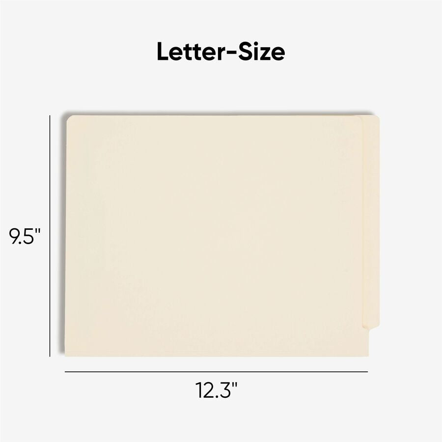 Smead Straight Tab Cut Letter Recycled Fastener Folder - 8 1/2’’ x 11’’ - 2 2B Fastener(s) - End Location - 1
