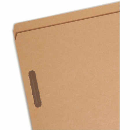 Smead Straight Tab Cut Letter Recycled Fastener Folder - 8 1/2’’ x 11’’ - 2 2K Fastener(s) - 11 pt. - Plys - Kraft