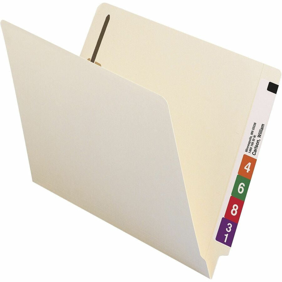 Smead Straight Tab Cut Letter Recycled Fastener Folder - 8 1/2’’ x 11’’ - 3/4’’ Expansion - 2 2B Fastener(s) - 2’’