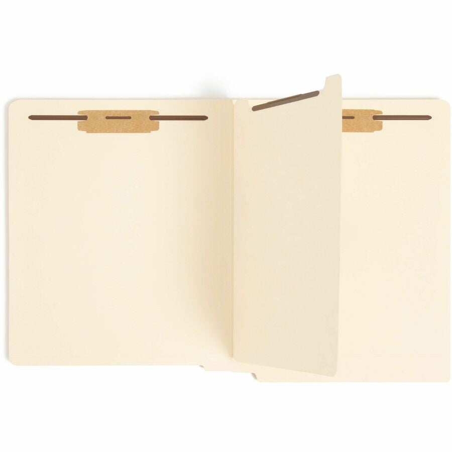Smead Straight Tab Cut Letter Recycled Fastener Folder - 8 1/2’’ x 11’’ - 2 2B Fastener(s) - End Location - 1