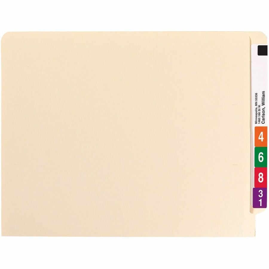 Smead Straight Tab Cut Letter Recycled Fastener Folder - 8 1/2’’ x 11’’ - 3/4’’ Expansion - 2 2B Fastener(s) - 2’’