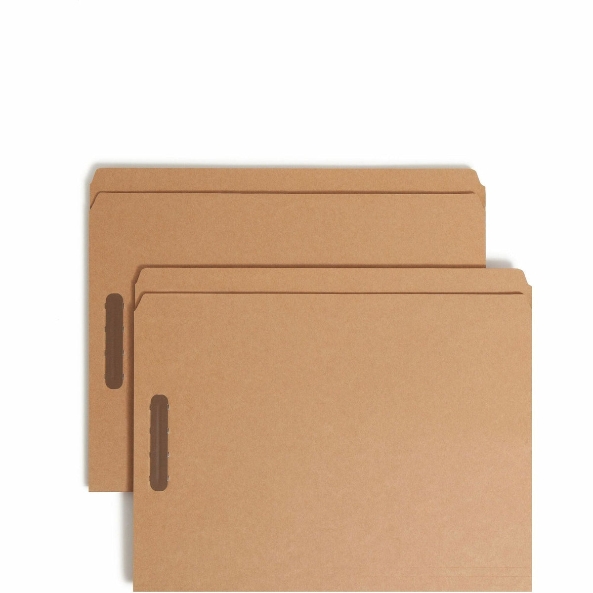 Smead Straight Tab Cut Letter Recycled Fastener Folder - 8 1/2’’ x 11’’ - 2 2K Fastener(s) - 11 pt. - Plys - Kraft