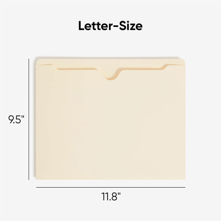 Smead Straight Tab Cut Letter Recycled File Jacket - 8 1/2’’ x 11’’ - 11 pt. - 2 Plys - Manila - Reinforced Slip