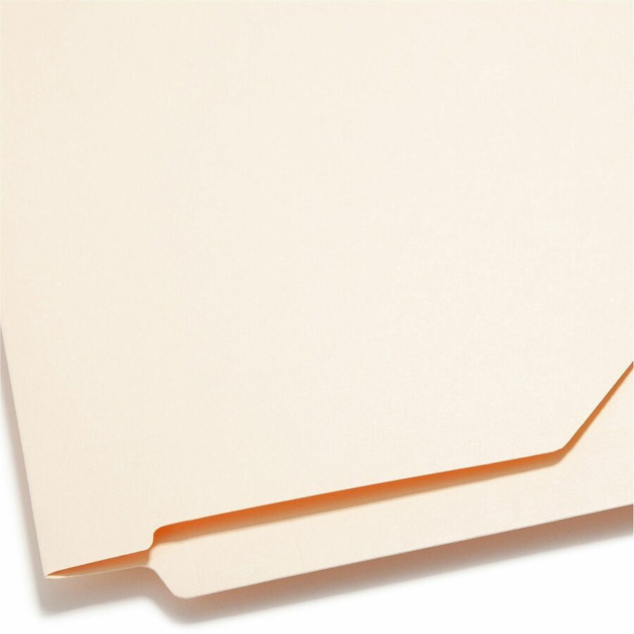 Smead Straight Tab Cut Letter Recycled File Jacket - 8 1/2’’ x 11’’ - 11 pt. - 2 Plys - Manila - 10% - 100 / Box - End