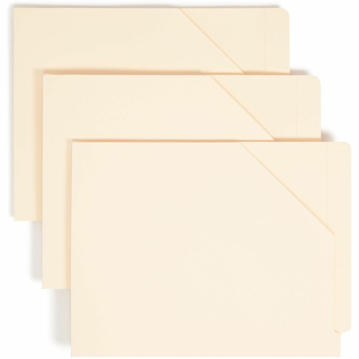 Smead Straight Tab Cut Letter Recycled File Jacket - 8 1/2’’ x 11’’ - 11 pt. - 2 Plys - Manila - 10% - 100 / Box - End