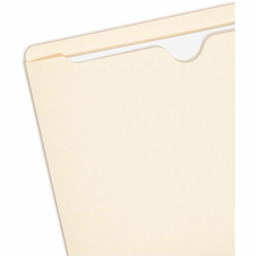 Smead Straight Tab Cut Letter Recycled File Jacket - 8 1/2’’ x 11’’ - 11 pt. - 2 Plys - Manila - Reinforced Slip