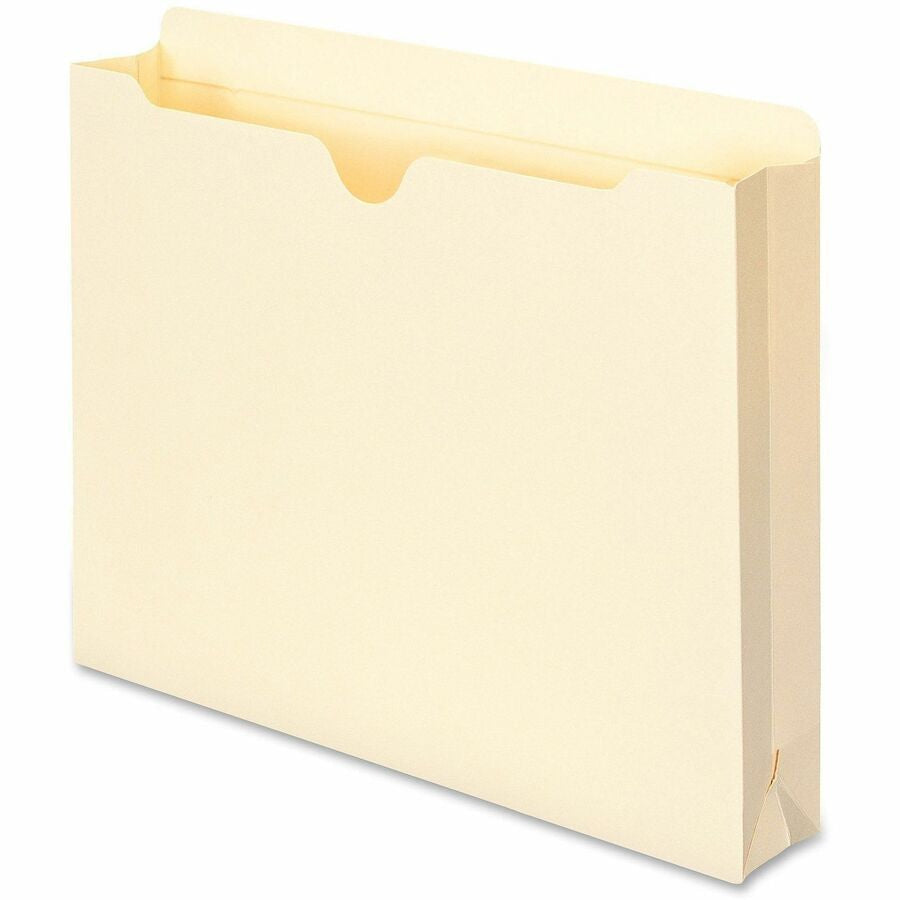 Smead Straight Tab Cut Letter Recycled File Jacket - 8 1/2’’ x 11’’ - 2’’ Expansion - Top Location - 11 pt. - 2 Plys