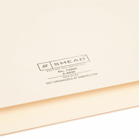 Smead Straight Tab Cut Letter Recycled File Jacket - 8 1/2’’ x 11’’ - 2’’ Expansion - 11 pt. - 2 Plys - Manila - Filing
