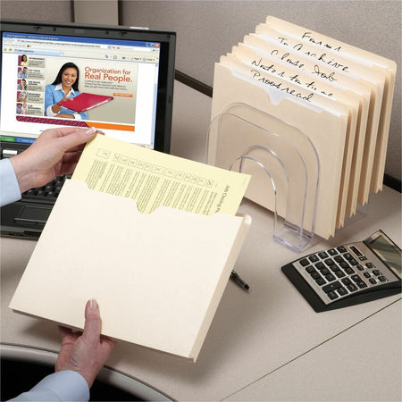Smead Straight Tab Cut Letter Recycled File Jacket - 8 1/2’’ x 11’’ - 2’’ Expansion - 11 pt. - 2 Plys - Manila - Filing