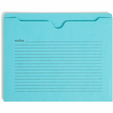 Smead Straight Tab Cut Letter Recycled File Jacket - 8 1/2’’ x 11’’ - 2 Plys - Aqua Goldenrod Pink Yellow - Preprinted