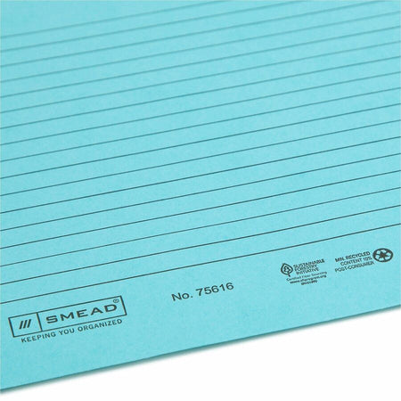 Smead Straight Tab Cut Letter Recycled File Jacket - 8 1/2’’ x 11’’ - 2 Plys - Aqua Goldenrod Pink Yellow - Preprinted