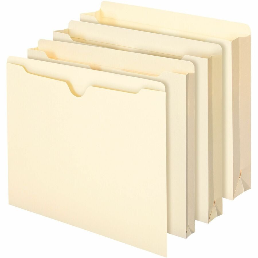 Smead Straight Tab Cut Letter Recycled File Jacket - 8 1/2’’ x 11’’ - 2’’ Expansion - 11 pt. - 2 Plys - Manila - Filing