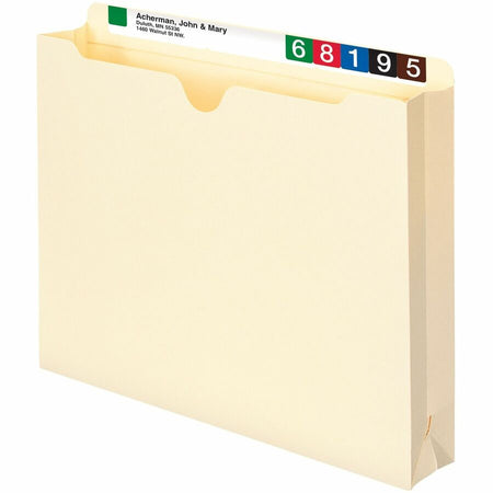 Smead Straight Tab Cut Letter Recycled File Jacket - 8 1/2’’ x 11’’ - 2’’ Expansion - 11 pt. - 2 Plys - Manila - Filing