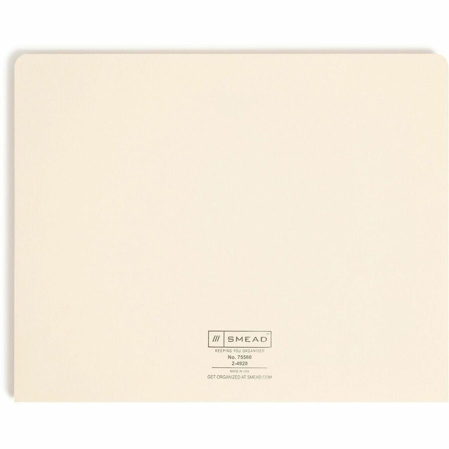Smead Straight Tab Cut Letter Recycled File Jacket - 8 1/2’’ x 11’’ - 2’’ Expansion - 11 pt. - 2 Plys - Manila - Filing