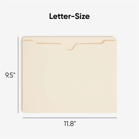Smead Straight Tab Cut Letter Recycled File Jacket - 8 1/2’’ x 11’’ - 2’’ Expansion - 11 pt. - 2 Plys - Manila - Filing