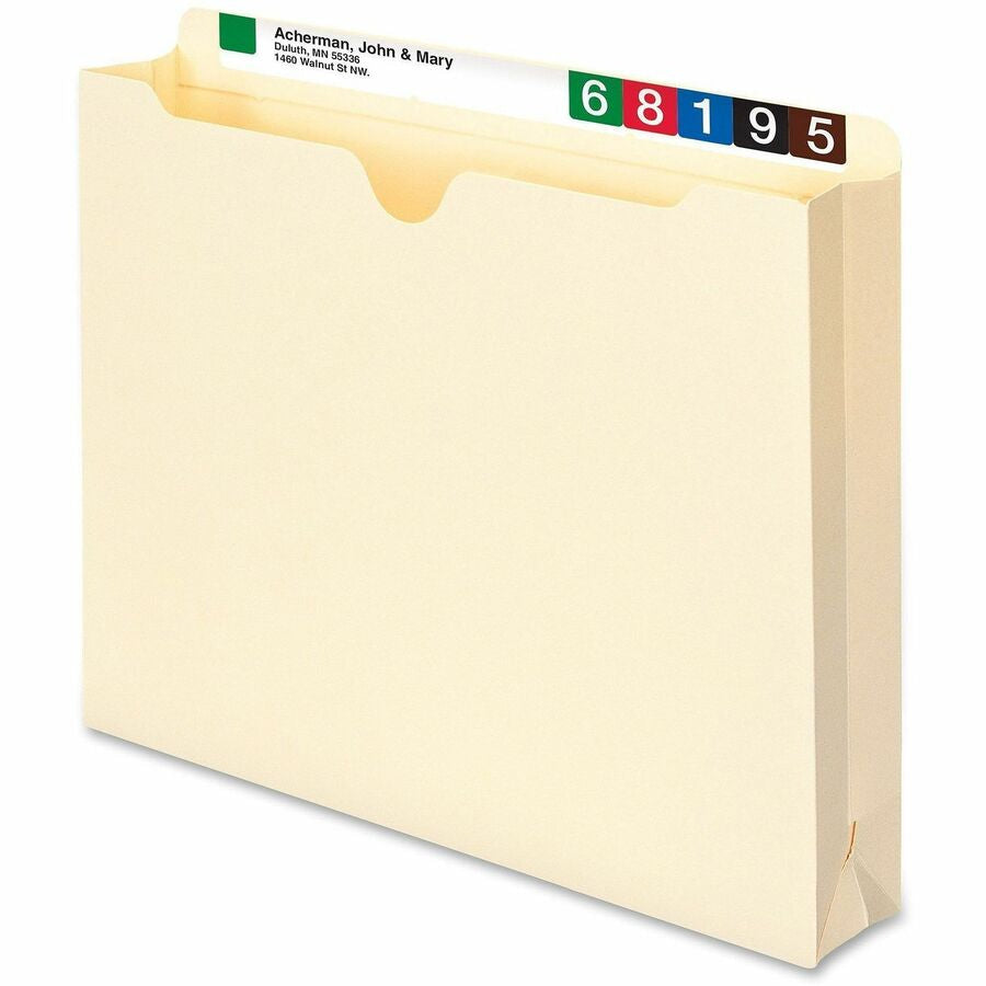 Smead Straight Tab Cut Letter Recycled File Jacket - 8 1/2’’ x 11’’ - 2’’ Expansion - Top Location - 11 pt. - 2 Plys