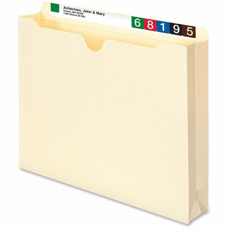 Smead Straight Tab Cut Letter Recycled File Jacket - 8 1/2’’ x 11’’ - 2’’ Expansion - Top Location - 11 pt. - 2 Plys