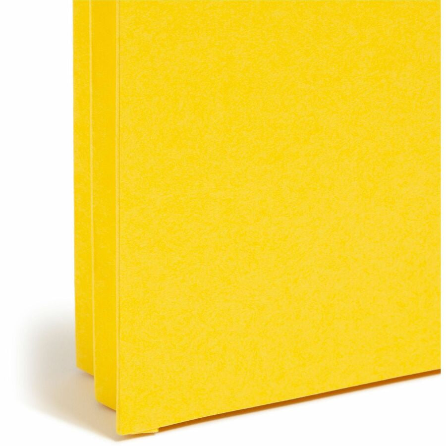 Smead Straight Tab Cut Letter Recycled File Pocket - 8 1/2’’ x 11’’ - 1 3/4’’ Expansion - Top Location - 9 pt. - Yellow