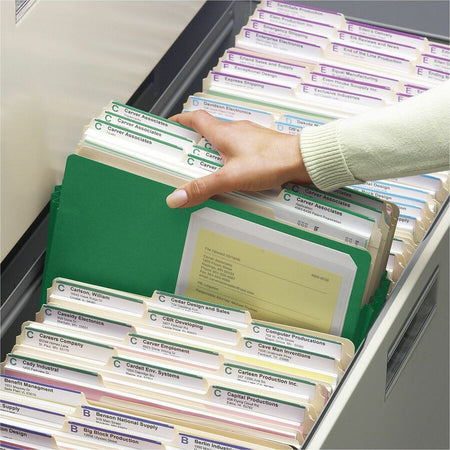 Smead Straight Tab Cut Letter Recycled File Pocket - 8 1/2’’ x 11’’ - 1 3/4’’ Expansion - Top Location - 9 pt. - Card