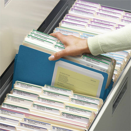 Smead Straight Tab Cut Letter Recycled File Pocket - 8 1/2’’ x 11’’ - 1 3/4’’ Expansion - Top Location - Card Stock