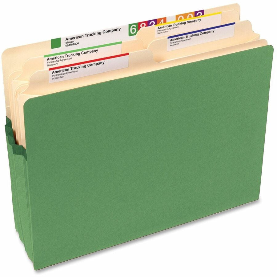Smead Straight Tab Cut Letter Recycled File Pocket - 8 1/2’’ x 11’’ - 1 3/4’’ Expansion - Top Location - 9 pt. - Card