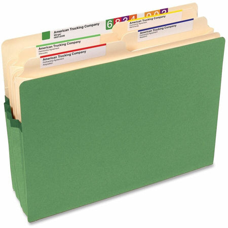 Smead Straight Tab Cut Letter Recycled File Pocket - 8 1/2’’ x 11’’ - 1 3/4’’ Expansion - Top Location - 9 pt. - Card