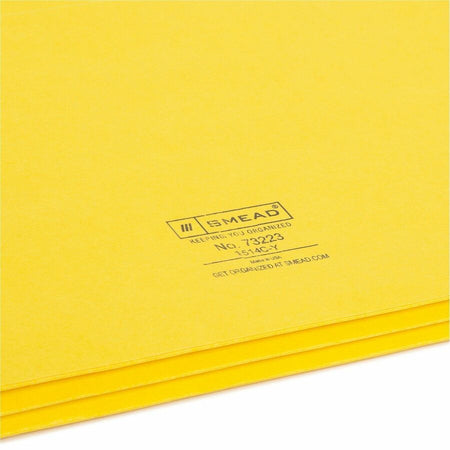 Smead Straight Tab Cut Letter Recycled File Pocket - 8 1/2’’ x 11’’ - 1 3/4’’ Expansion - Top Location - 9 pt. - Yellow