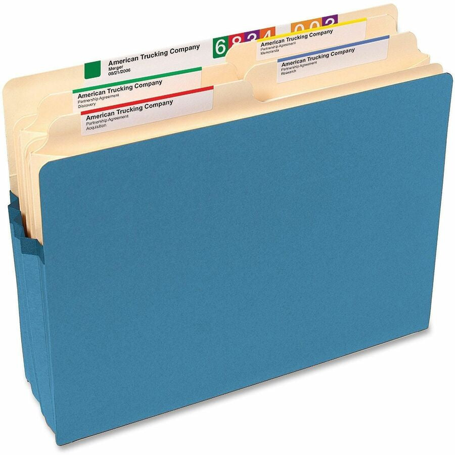 Smead Straight Tab Cut Letter Recycled File Pocket - 8 1/2’’ x 11’’ - 1 3/4’’ Expansion - Top Location - Card Stock