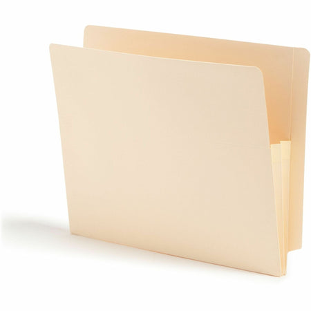 Smead Straight Tab Cut Letter Recycled File Pocket - 8 1/2’’ x 11’’ - 1 3/4’’ Expansion - 2 Plys - Manila - Embossed