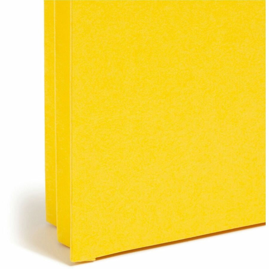 Smead Straight Tab Cut Letter Recycled File Pocket - 8 1/2’’ x 11’’ - 1 3/4’’ Expansion - Top Location - 9 pt. - Yellow