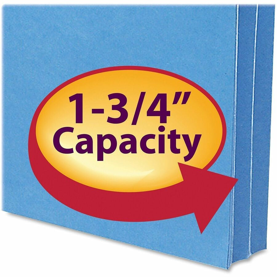 Smead Straight Tab Cut Letter Recycled File Pocket - 8 1/2’’ x 11’’ - 1 3/4’’ Expansion - Top Location - Card Stock