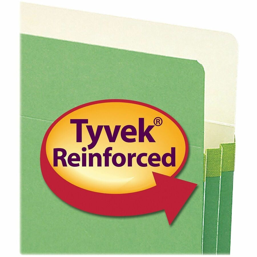 Smead Straight Tab Cut Letter Recycled File Pocket - 8 1/2’’ x 11’’ - 1 3/4’’ Expansion - Top Location - 9 pt. - Card