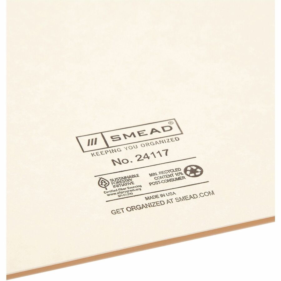 Smead Straight Tab Cut Letter Recycled File Pocket - Rear