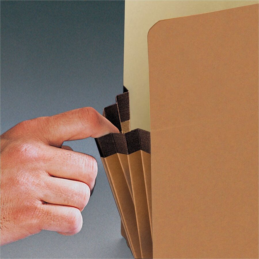 Smead Straight Tab Cut Letter Recycled File Pocket - 8 1/2’’ x 11’’ - 3 Expansion - Redrope - Tear Proof Gusset