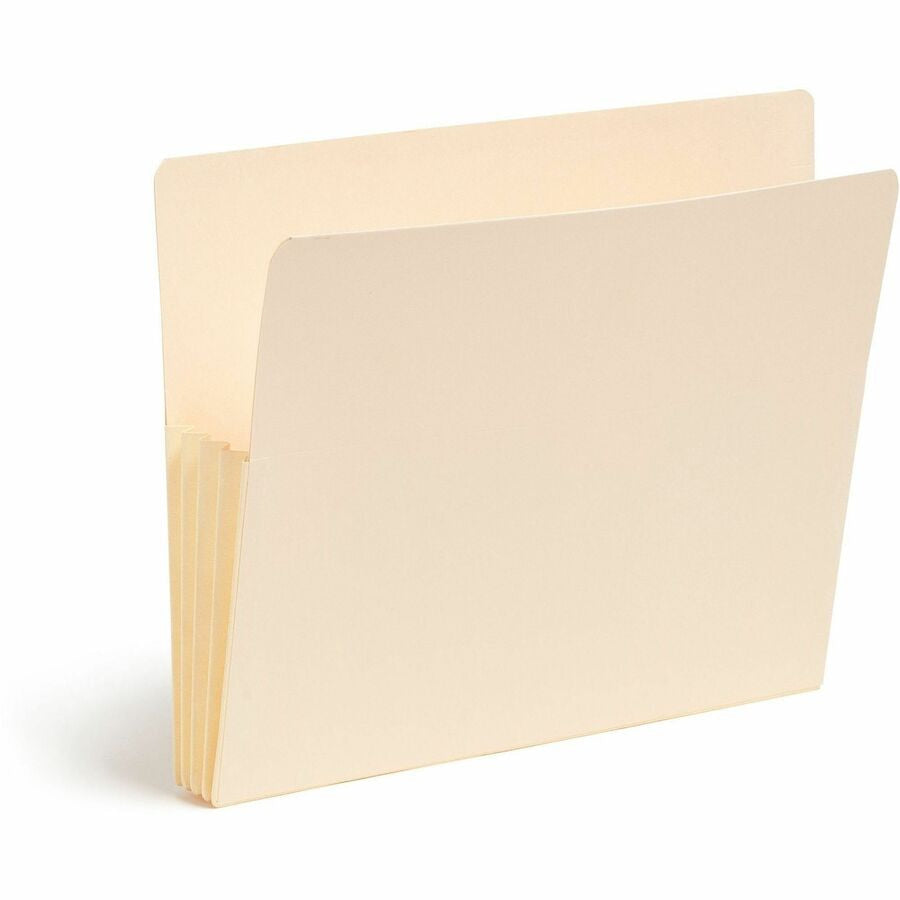 Smead Straight Tab Cut Letter Recycled File Pocket - 8 1/2’’ x 11’’ - 3 Expansion - 2 Plys - Manila - End Folders