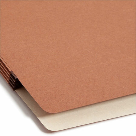 Smead Straight Tab Cut Letter Recycled File Pocket - 8 1/2’’ x 11’’ - 3 Expansion - Top Location - 12.5 pt. - Redrope